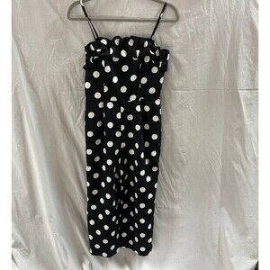 CeCe Jumper Black White Ankle Length Zip Up Back Size 0